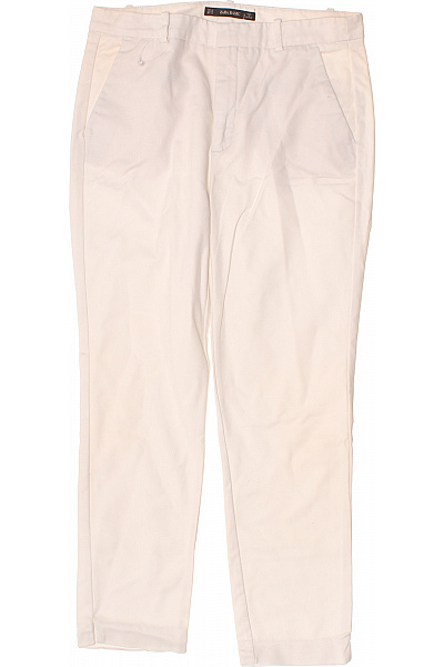 ZARA Béžové Volnočasové Kalhoty S Kapsami Rovné Velikost 38