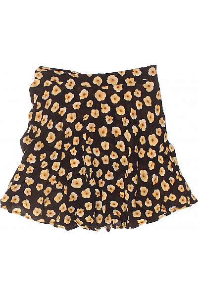 Dámská viskózová krátká áčková sukně hnědá květinová vzorovaná letní volná Velikost 36 | Unimoda | obrázek 2