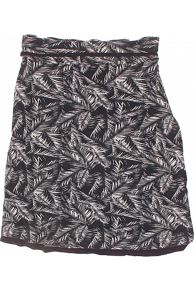TOM TAILOR Dámská černobílá letní mini sukně s potiskem listů a pružným pasem Velikost 38 | TOM TAILOR | obrázek 2