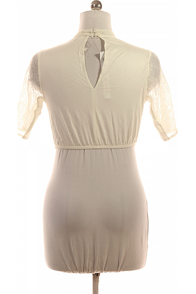 ALPENHERZ Dámské Bílé Krajkové Tričko Stojáček Krátký Rukáv Polyesterové Vel. 40 | ALPENHERZ | obrázek 2