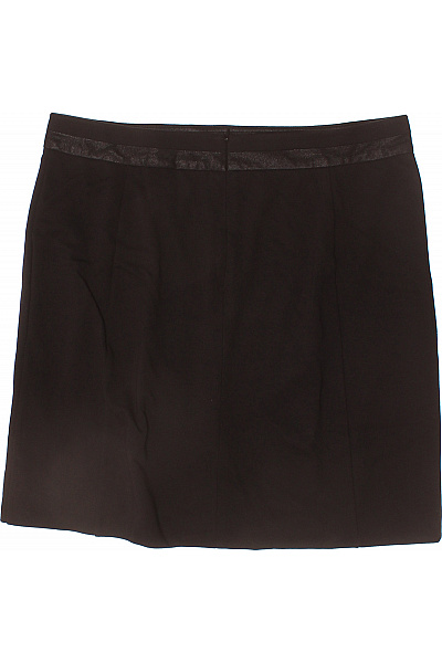 COMMA Dámská černá viskózová mini sukně koženkový panel rovná Vel. 44 | COMMA | obrázek 3