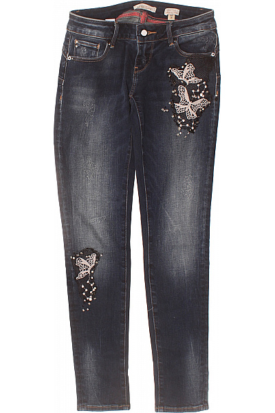 Dámské Džíny Strečové S Kamínky A Perličkami Velikost 26