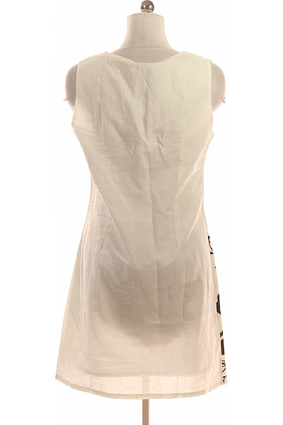 kraimod Bílé lněné krátké šaty květované denní rovné Velikost 38 | kraimod | obrázek 3