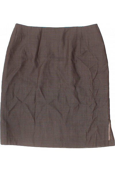 Dámská hnědá vlněná pouzdrová sukně business ke kolenům Velikost 36 | Unimoda | obrázek 2