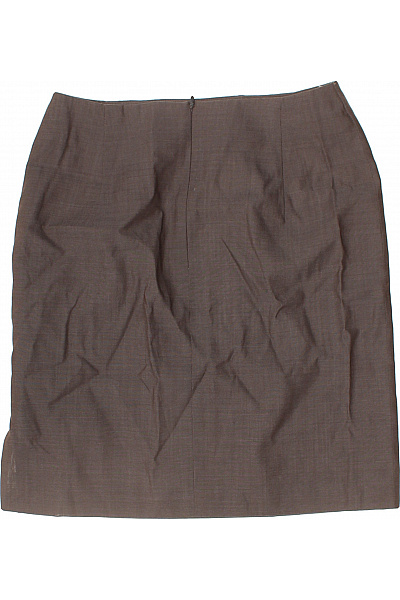 Dámská hnědá vlněná pouzdrová sukně business ke kolenům Velikost 36 | Unimoda | obrázek 3