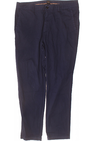 Hugo Boss Pánské Bavlněné Tmavě Modré Chinos Volnočasové Rovné S Kapsami Velikost 50
