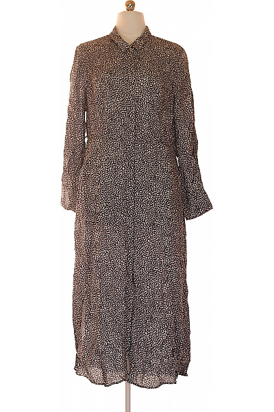 S.OLIVER Dámské šaty Košilové S Dlouhým Rukávem Zvířecí Vzor Vel. 42