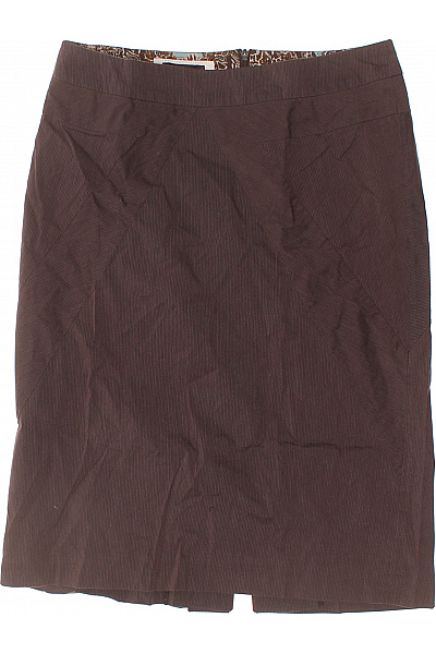 CINQUE Bavlněná hnědá pouzdrová pruhovaná business sukně ke kolenům Velikost 34 | CINQUE | obrázek 2