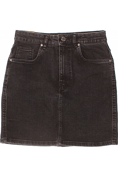 ZARA Dámská bavlněná černá džínová mini sukně pouzdrová rovná Velikost S | ZARA | obrázek 2