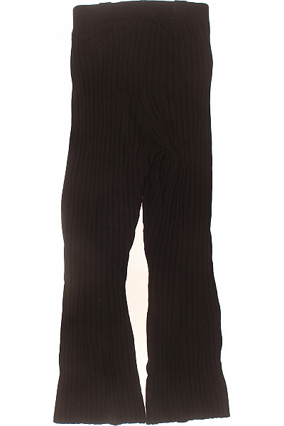 Dámské žebrované zvonové kalhoty volnočasové dlouhé černé Velikost M | Unimoda | obrázek 2