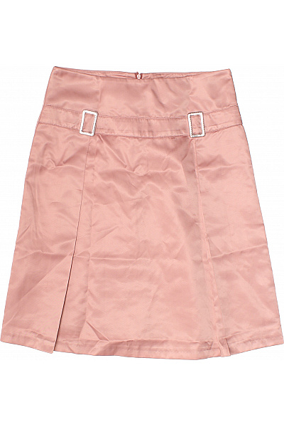 FIVEUNITS Dámská růžová saténová mini sukně s poutky a přiznaným zipem Velikost 42 | FIVEUNITS | obrázek 2