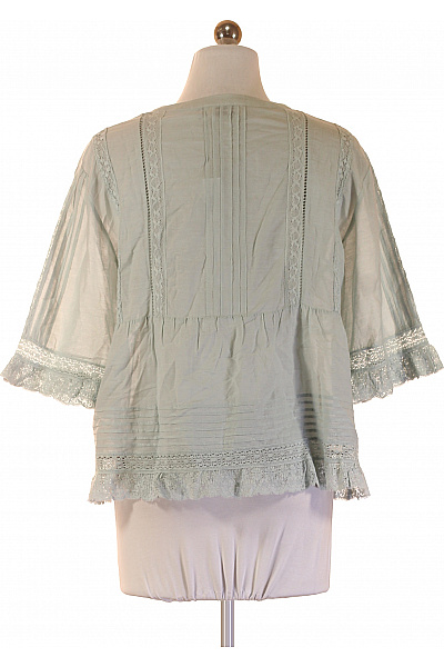 Zadig&Voltaire deluxe Dámská halenka krátký rukáv bavlněná boho krajková zelená Vel. S | Zadig&Voltaire deluxe | obrázek 2