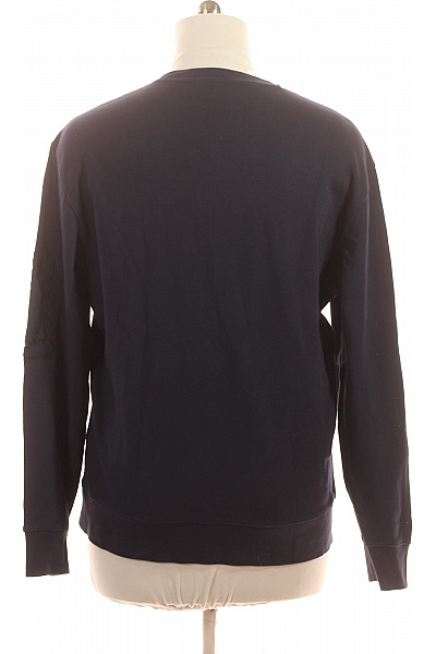 ARMANI Pánská bavlněná mikina modrá přes hlavu bez kapuce streetwear Velikost L | ARMANI | obrázek 2