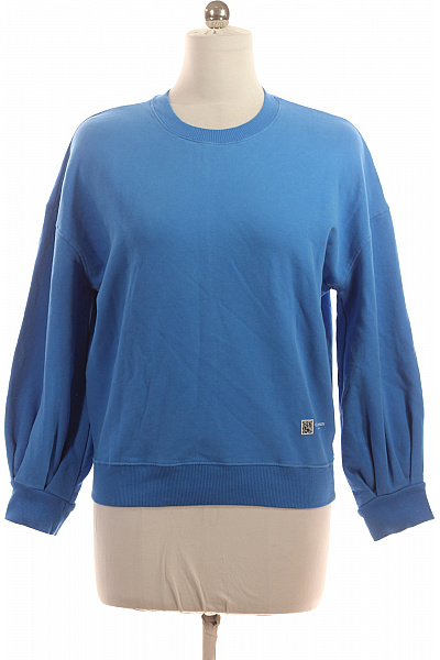 COTTON CANDY Dámská bavlněná modrá mikina přes hlavu crewneck zkrácená streetwear Velikost EU XS | COTTON CANDY | obrázek 2