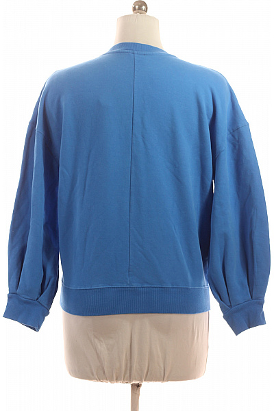 COTTON CANDY Dámská bavlněná modrá mikina přes hlavu crewneck zkrácená streetwear Velikost EU XS | COTTON CANDY | obrázek 3