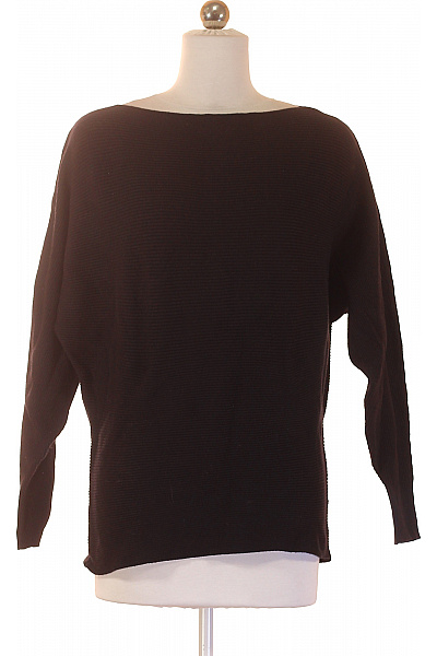 CATWALK Dámská Bavlněná Polyamidová Mikina Tmavě Hnědá žebrovaná Přes Hlavu Velikost S