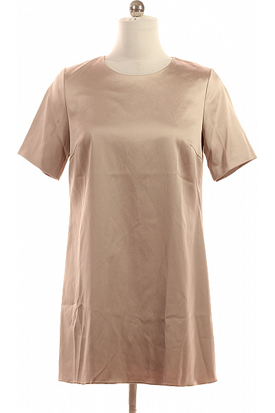 Barbara Schwarzer Dámské saténové šaty krátký rukáv béžové jednoduché Velikost 40 | Barbara Schwarzer | obrázek 2