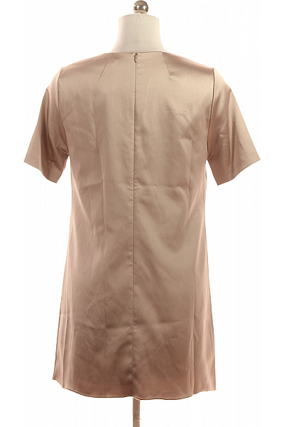 Barbara Schwarzer Dámské saténové šaty krátký rukáv béžové jednoduché Velikost 40 | Barbara Schwarzer | obrázek 3