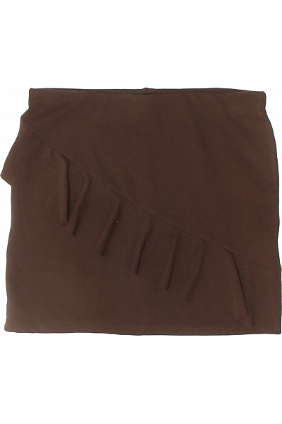 ZARA Dámská Hnědá Polyesterová Mini Sukně Řasená Asymetrická Elastická Vel. M | ZARA | obrázek 2