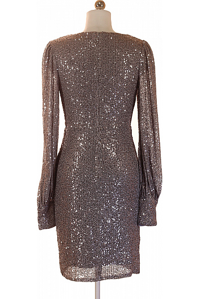 AngelEye Dámské šaty s dlouhým rukávem třpytivé zavinovací společenské Velikost EU S | AngelEye | obrázek 2