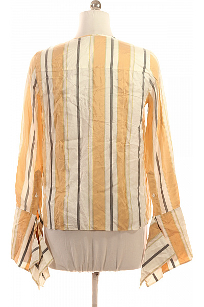 LANVIN PARIS Dámská hedvábná halenka s dlouhým rukávem a mašlí pruhovaná Velikost 38 | LANVIN PARIS | obrázek 3