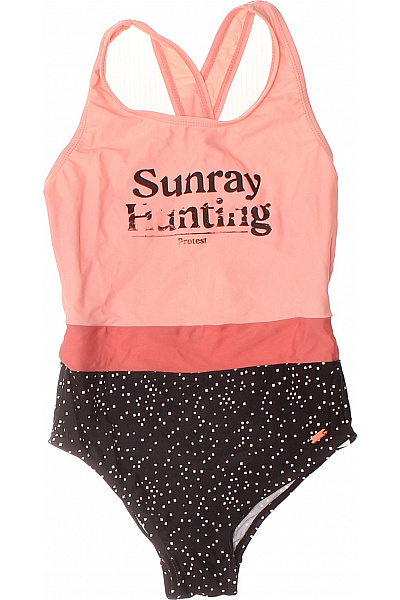 PROTEST Dívčí Plavky Růžové S Puntíky Velikost 140 Cm