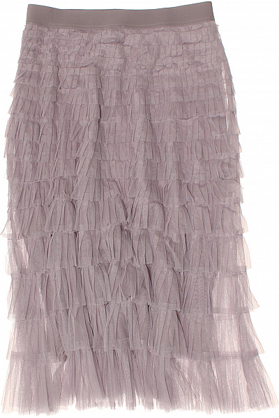 Dámská midi sukně vrstvená průsvitná společenská šedá Vel. S | Unimoda | obrázek 3