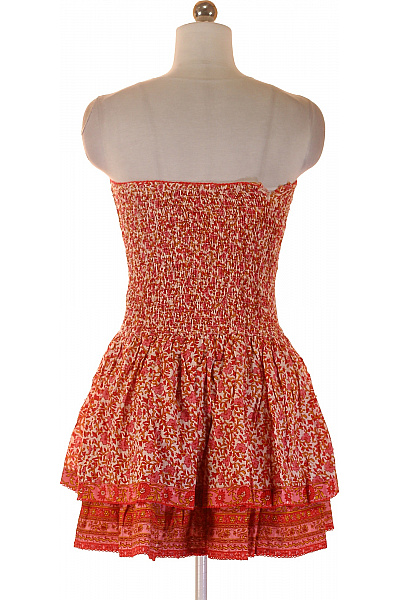 Dámské bavlněné šaty bez rukávů s květinovým potiskem a volánky letní boho Vel. M | Unimoda | obrázek 2