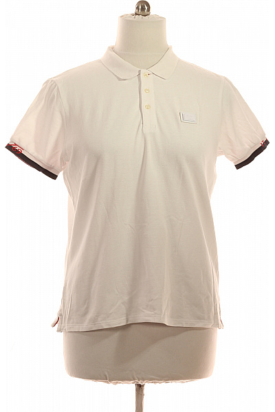 VERSACE Polo Tričko S Krátkým Rukávem A Límečkem Bílé Jednobarevné Vel. XL