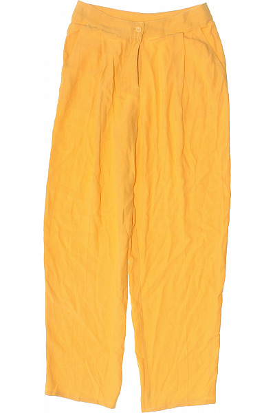 American Vintage Dámské žluté lněné volnočasové kalhoty s kapsami Vel. XXS | American Vintage | obrázek 2