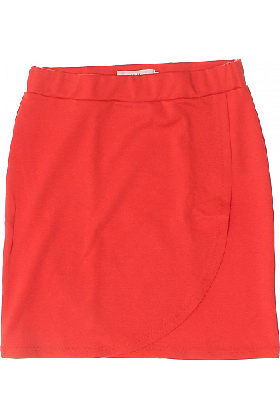 Ichi Dámská červená polyesterová mini sukně s překládaným detailem a pružným pasem Velikost M | Ichi | obrázek 2