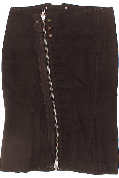 DIESEL Dámská bavlněná pouzdrová sukně tmavě hnědá se zipem Vel. 28 | DIESEL | obrázek 2