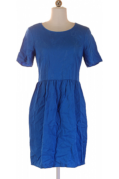 Marc O´Polo Modré Dámské Lyocellové šaty Krátký Rukáv Empírové Jednoduché Denní Velikost XS