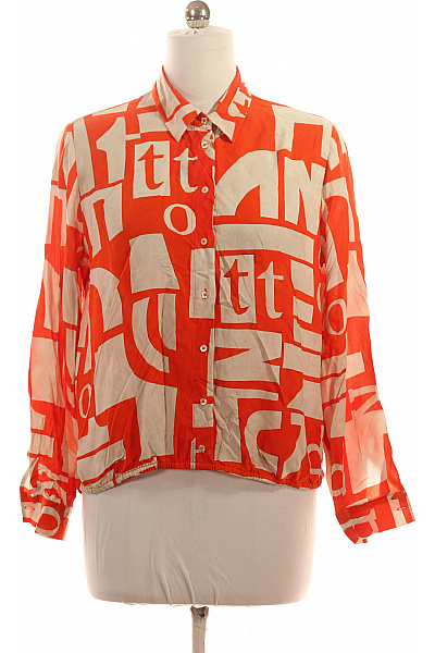 Emily Van Den Bergh Dámská Košile S Dlouhým Rukávem Oranžová S Potiskem Velikost 42