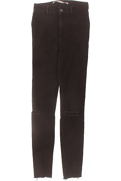 ZARA Dámské Džíny Skinny S Vysokým Pasem černé Děravé Velikost 34