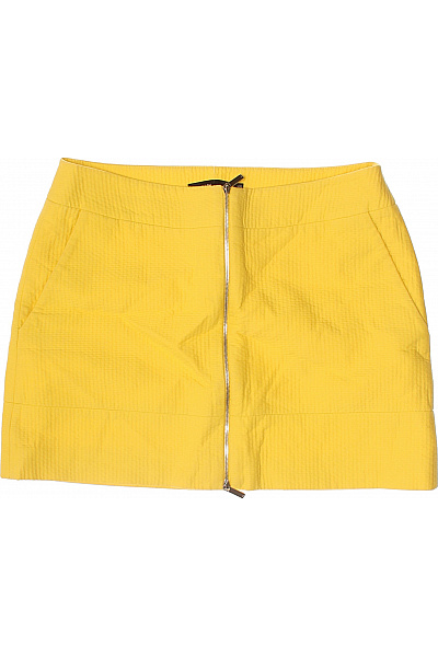 Karen Millen Dámská žlutá bavlněná mini sukně se zipem rovná letní Vel. 38 | Karen Millen | obrázek 2