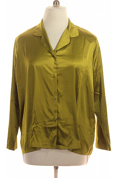 Chelsea Peers Dámská polyesterová košile olivová lesklá volná elegantní Velikost 52 | Chelsea Peers | obrázek 2