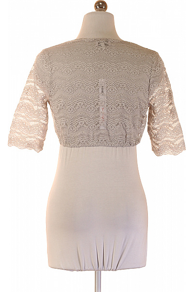 MARJO Dámské tričko s dlouhým rukávem a krajkou béžové Velikost 36 | MARJO | obrázek 2