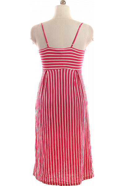 ZAUBERSTERN Růžové bavlněné pruhované šaty na ramínka letní midi volnočasové Vel. S | ZAUBERSTERN | obrázek 2