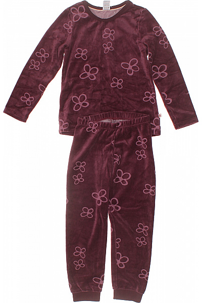Sanetta Dívčí Tepláková Souprava Fialová Květinový Vzor Vel. 116 Cm