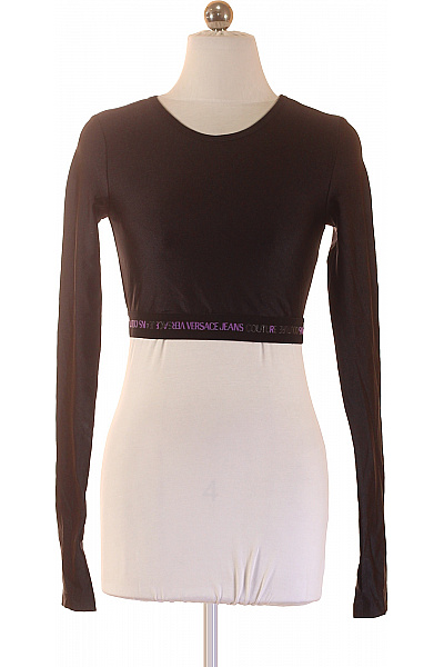 VERSACE Dámské Tričko S Dlouhým Rukávem Crop Top černé Vel. US 6