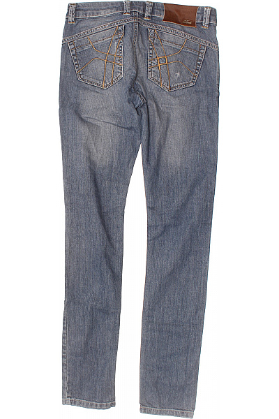 pinko Dámské bavlněné modré džíny strečové seprané úzké s kapsami Velikost 27 | pinko | obrázek 2