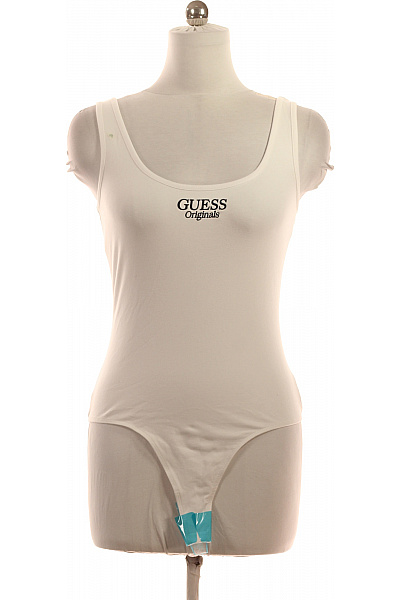 Guess Dámské Bílé Tílko Bez Rukávů S Nápisem Velikost L
