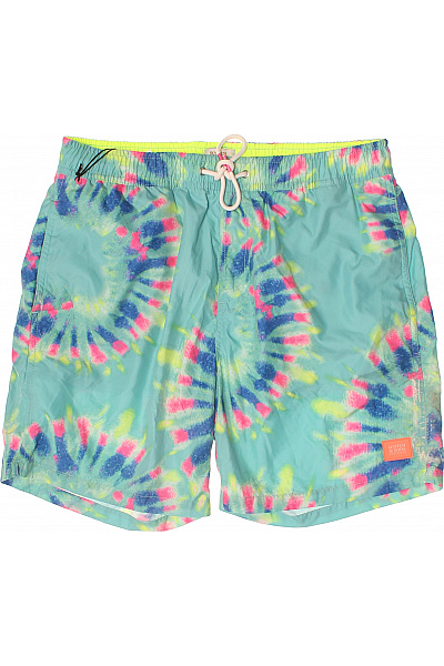 Scotch & Soda Pánské Kraťasy Batikované S Potiskem Volnočasové Plážové Velikost M