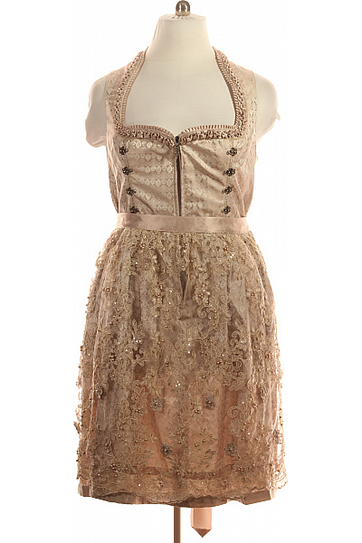 MARJO Dámské šaty Bez Rukávů Krajkové S Páskem Elegantní Společenské Koktejlové Velikost 50