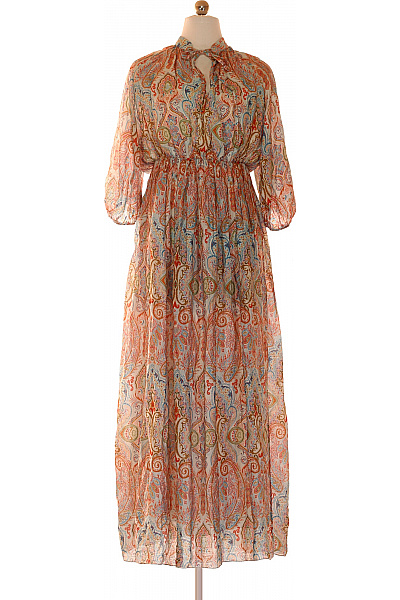 Rinascimento Dámské šaty maxi s krátkým rukávem boho barevné šifonové Vel. S | Rinascimento | obrázek 2