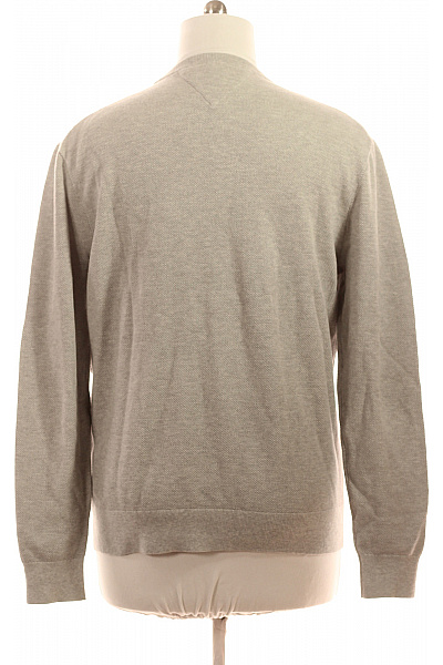 TOMMY HILFIGER Pánský bavlněný svetr přes hlavu podzimní jarní basic šedý Vel. XL | TOMMY HILFIGER | obrázek 2