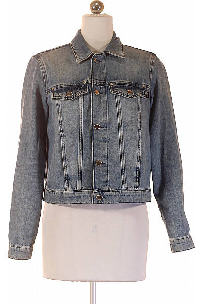 MOSCHINO Dámská Krátká Bavlněná Denimová Bunda Modrá Stylová Velikost 34