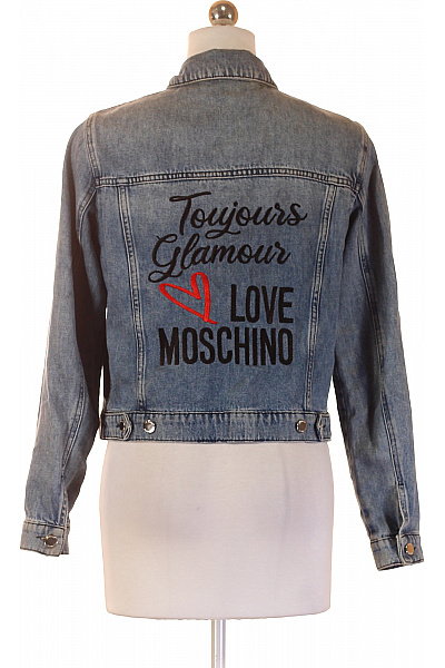 MOSCHINO Dámská krátká bavlněná denimová bunda modrá stylová Velikost 34 | MOSCHINO | obrázek 2
