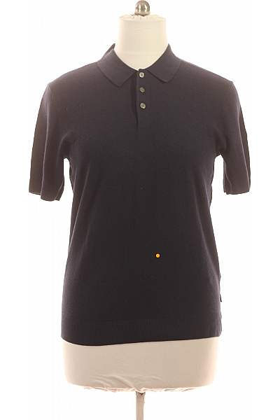 JACK & JONES Pánské Tričko Polo S Krátkým Rukávem Modré Bavlněné Jednobarevné Velikost L